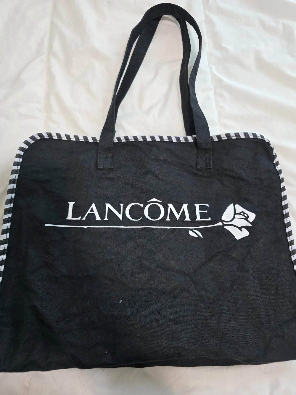 Lancome Black Tote Bag with White Logo